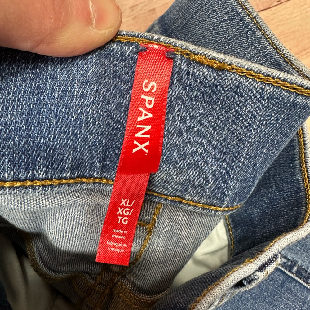 SPANX Light Blue High-Rise Wide Leg Jeans - Picture 4 of 5